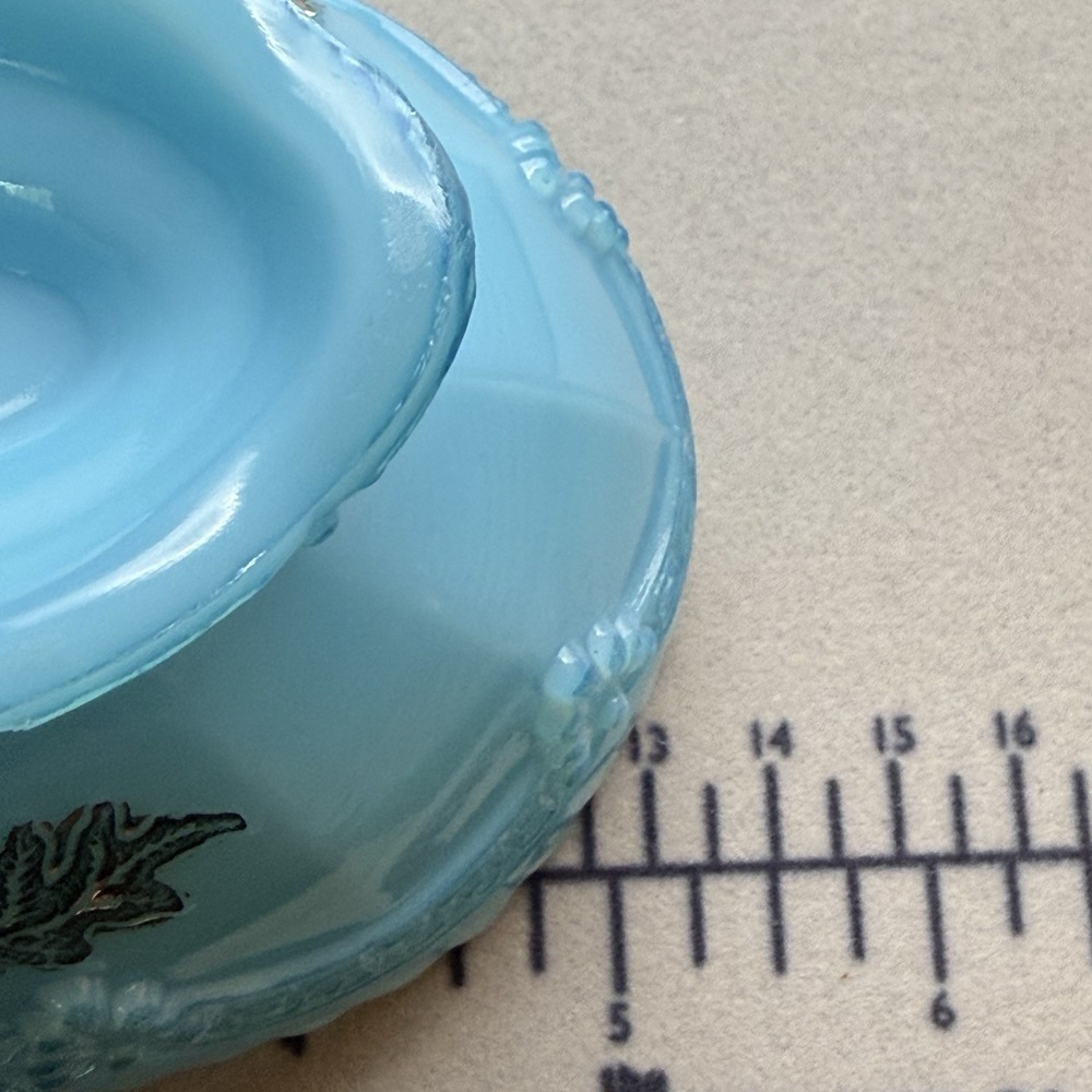 EAPG Northwood Glass Chrysanthemum Sprig Pagoda Blue Custard Compote Berry Bowl - Picture 16 of 16